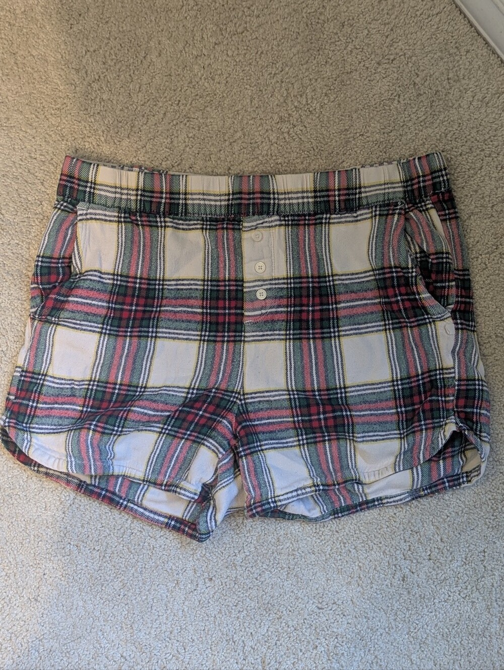 aerie Plaid Flannel Lounge PJ Shorts, M